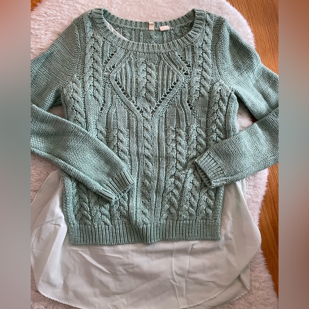 Mint Green Layered Sweater by Moth (Anthropologie)